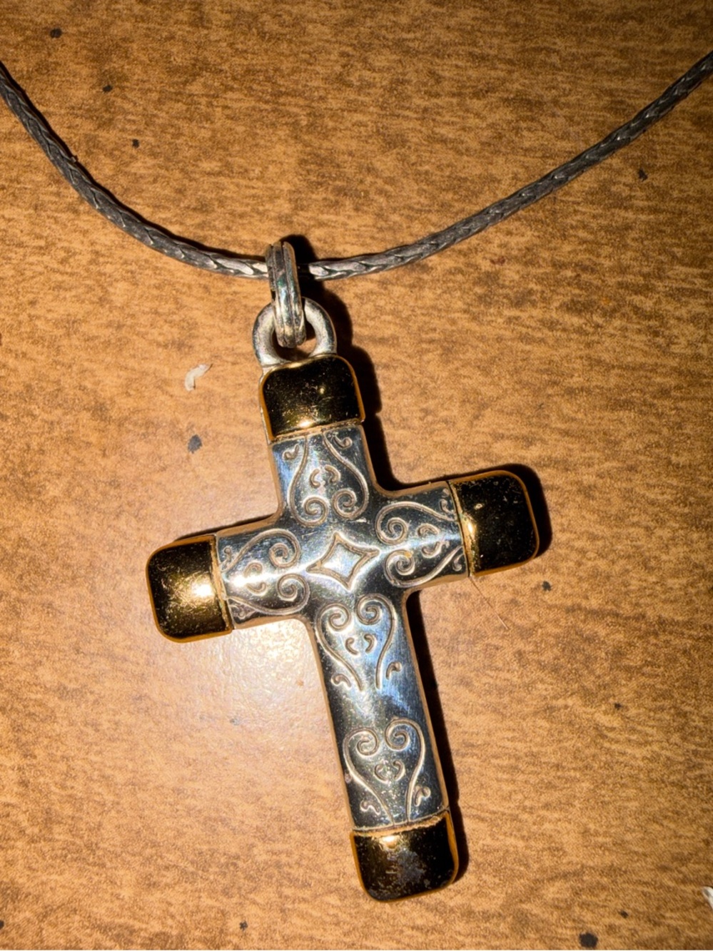 Brighton Gold-Tone resersable Cross Pendant Necklace - Picture 3 of 8